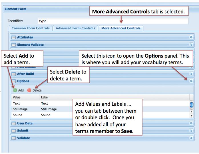 Adding a datepicker type form field - the dc:date element For this example we are using the datepicker type of