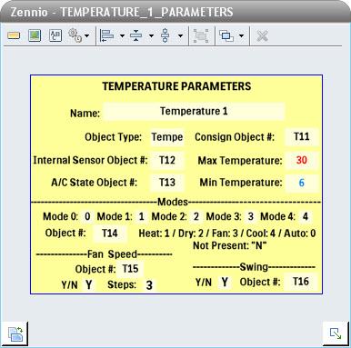 TEMPERATURE PARAMETERS Object T11 T12 T13 T14 T15 T16 Name PAGE_TEMPERATURE_1_CONSIGN_OBJECT