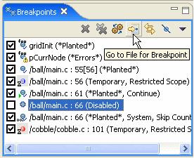 Wind River Workbench User's Guide, 3.1 selecting one of the breakpoint options from the Run > Breakpoints menu 13.