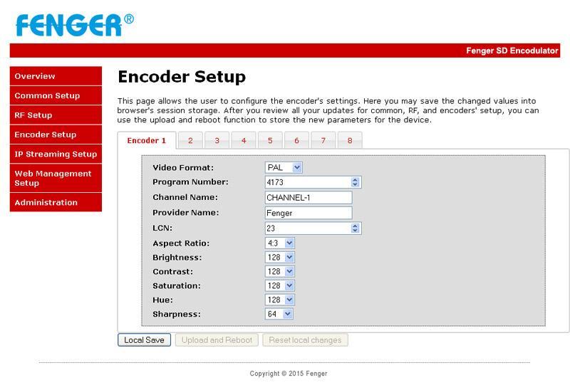Step 7: Encoder Setup Encoder Setup Select the Encoder 1, 2, 3, 4, 5, 6, 7, 8 tabs to program an individual encoder. Select and change all desired parameters.