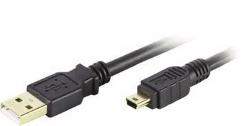 USB 2.0 cables, type A <-> type mini B High-grade USB 2.0 certified connection cable USB type A plug <-> USB type mini B plug - For connecting the PC / laptop to periphery devices, e.g. HUBs, digital cameras, MP3 players, with a mini USB connection - Certified in line with the USB 2.