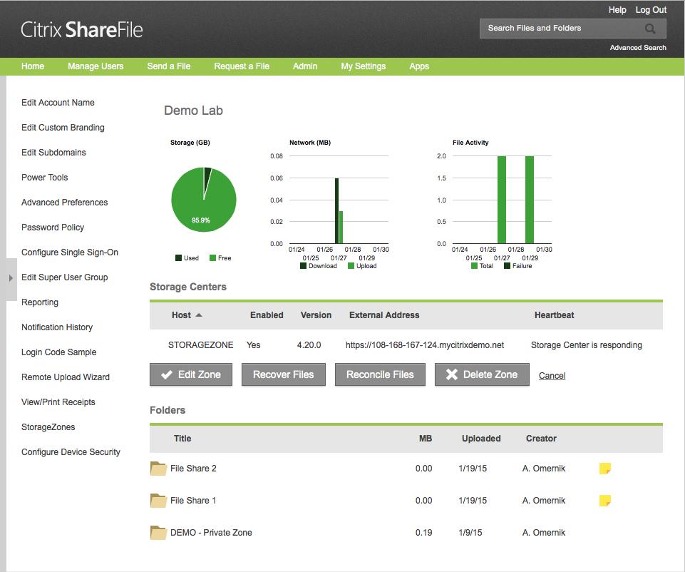 StorageZones Controller health status To determine whether ShareFile.