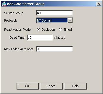 Enter the AD server?s IP, Server port and Domain Controller hostname. Click on OK then Apply to save the AAA server group.