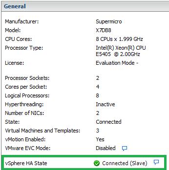 For each host added to a vsphere HA cluster, an HA agent is installed to communicate with other agents in the cluster.
