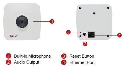 Physical description 1) Built-in Microphone 2) Audio Output The IP device supports audio output with earphone jack 3) Reset Button Step 1: Press and continue to hold the Reset Button for 15 seconds