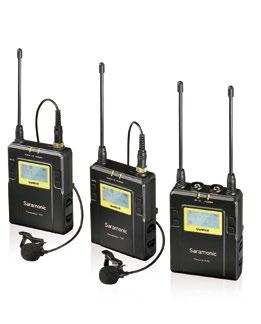 WIRELESS MICROPHONE UwMic9 System UHF Wireless Microphone Reliable, broadcast-quality audio Dual channel receiver works with two transmitters simultaneously UHF frequency range: 514 MHz - 596 MHz; 96