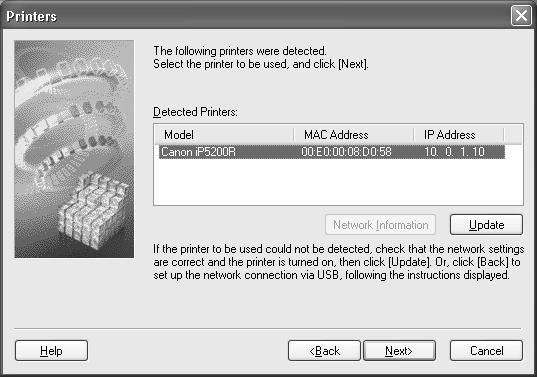 4 Select the printer in the Printers dialog box, and click Next. 5 Click Finish in the Setup Completion dialog box.