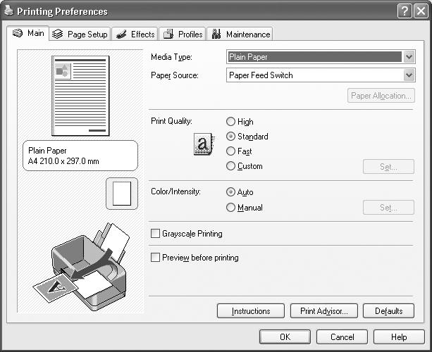 Basic Operations Adjusting the print settings according to your needs allows you to produce better quality prints.