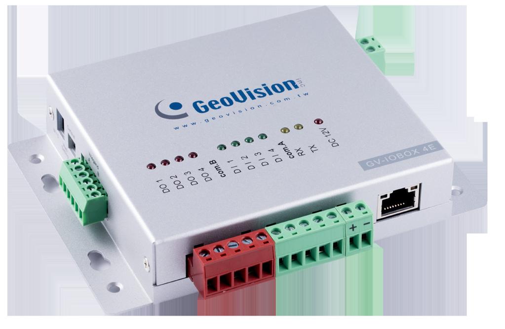GV-I/O Box 4E A small but a capable device, the GV-I/O Box 4E provides 4 inputs and 4 relay outputs.