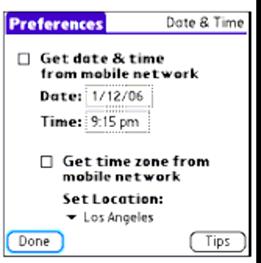 How to Setup Date and Time 1. Go to Applications and select Prefs 2. Select Date & Time 3. To manually set the date and time, remove the check mark next to: Get date & time from mobile network box. 4.