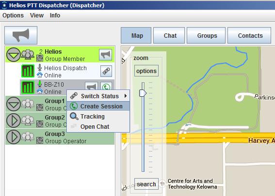 2.5 1:n call / ad-hoc Group To start a call to selected users mark the users you like to talk to in the group members list. Do a right-click on one of the users and choose Create Session.