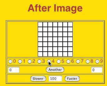 Since this is the correct guess, the user is shown the correct display; the grid turns red, and then line-by-line from the bottom changes to yellow.