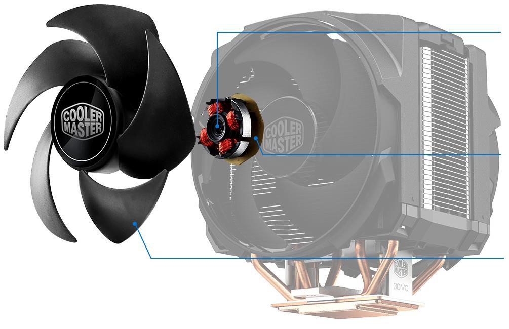 Silencio FP Fans - Less Noise, More Air Pressure The MasterAir Maker 8 comes with the highest quality fans, the Silencio FP 140mm, making it one of the quietest choices when it comes to high
