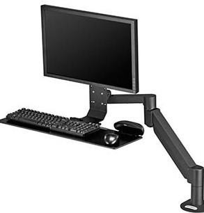 switch HTSR-2718 LED swivel table mounted monitor arms c/w keyboard