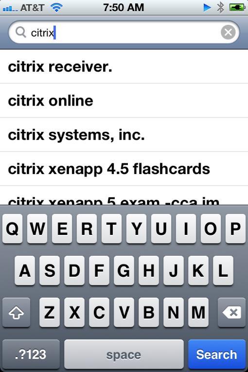 Type Citrix in the Search Field and
