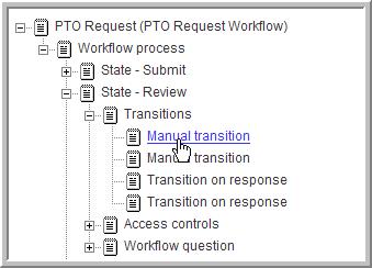 3 Expand Workflow processes. 4 Click PTO Request.
