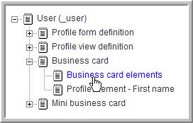 elements, which would appear to the right of the picture on the business card, or