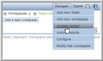6 Click Close. See the Online Help or Novell Teaming User Guide for details on adding users to groups. Granting the Team Creator Group Sole Team Workspace Creation Rights 1 Click Team Workspace.