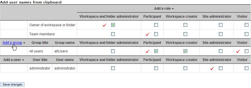 4 Start typing Team Creator in the Add a Group dialog box that appears, then select Team Creator from the drop-down list. The Team Creator groups appears in the Access Rights table.