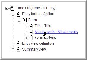 4 Hide an element from appearing in the form view: 4a Click the element you want to hide (such as Attachments).
