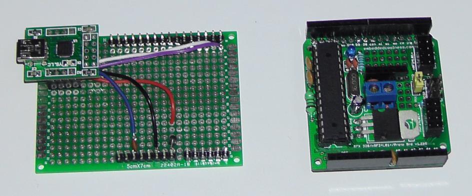 and power to the dev board is provided via