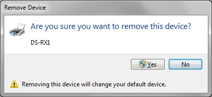 (3) When Are you sure you want to remove this device? appears, click on Yes. Fig 3.