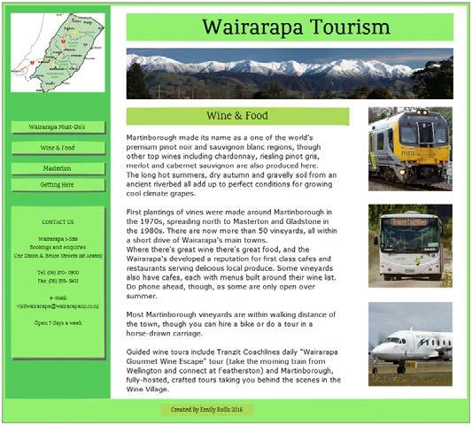 The Wairarapa Tourism site is suitable for the aimed audience of travellers who are young adults and above.