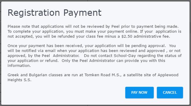 Click Pay Now to proceed with your registration. You will be taken to your Shopping Cart to pay for the class. Review your information and click Checkout.
