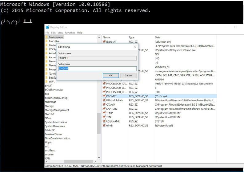 REGISTRY TIP OF THE MONTH: Personalize The Command Prompt This month we have two tips, and both let the Registry Editor and Command Prompt tag team to great effect.