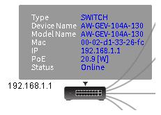 You can use the device menu to select or deselect types of device information on screen, e.g., MAC address or Device Name. Note that only 3 types of information can be displayed at one time.