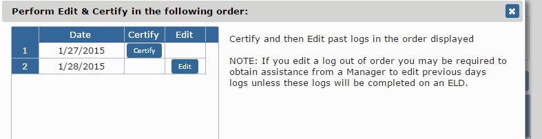 Changes you make to your logs in the Driver Portal will be displayed on your ELD the next time you log into it.