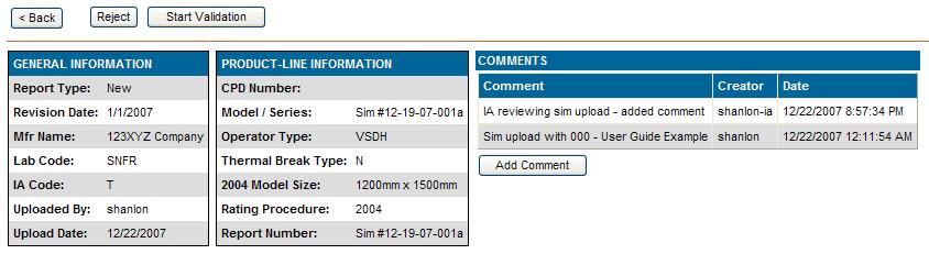 .1.2 Saving Comments If the Test or Simulation Lab provided any comments, they will be visible when first viewing the Report Detail page.