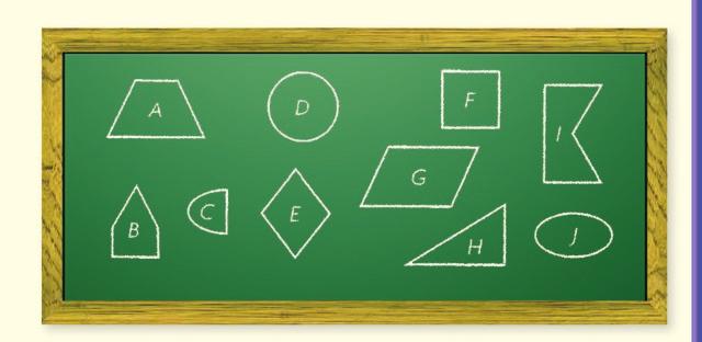 When you contrast, you look for ways that things are different. Mr. Briggs drew some shapes on the board.