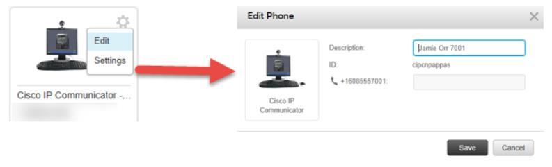 Modify Company Phone Settings Add a Description to Phone Click the desired phone in