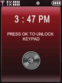 Locking/Unlocking Your Phone Key Guard The touch keypad and navigation wheel are automatically locked when: The slide is closed. The phone is inactive for 17 sec. (default) or 25 sec.