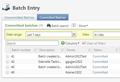 5. You will now see the batch you committed under the Committed Batches tab. Be careful what you commit!