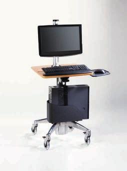 Midmark 6202 Flat panel PC workstation with a slim-line PC/thin-client holder,