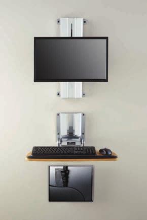 Midmark 6272 Fixed height workstation with flip-up keyboard that folds flat to a depth of 5.
