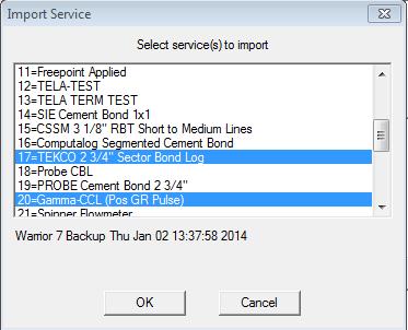 This will open a dialog that will allow you to select one or more services to import, by holding the