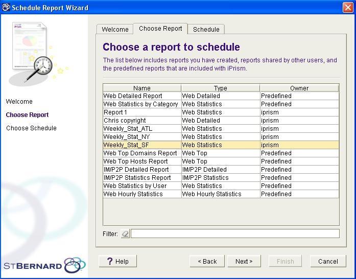 iprism Reports Second step: Schedule and deliver each report Follow these steps once for each of the reports you just created: 1. If not already open, launch the iprism Report Manager and log in. 2.