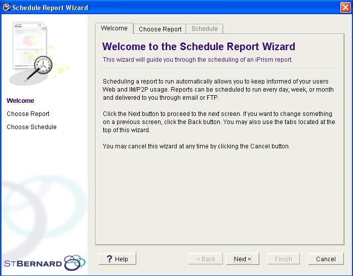 Scheduling reports Choosing a report to schedule To schedule a report: 1. Do one of the following: Click Schedule a report in the Quick start shortcuts on the Welcome page.