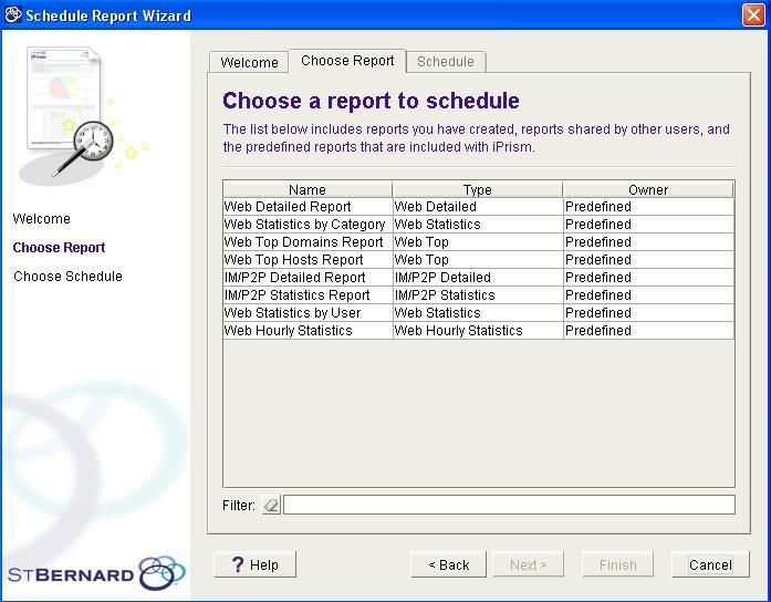 iprism Reports 3. Select a report from the list. The meaning of the columns is as follows: Name: The report title.