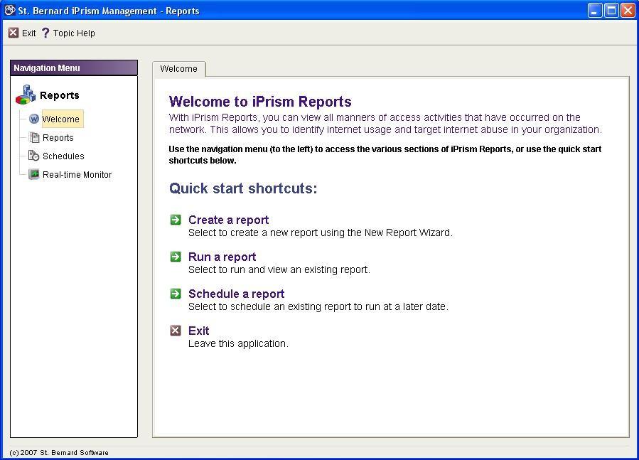 Using the Reports Manager The Reports Manager contains all of iprism's reporting features.