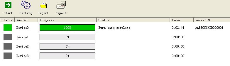 Status Descriptions BPI-D1 User Manual The status, progress and elapsed time will appear in the programing window.