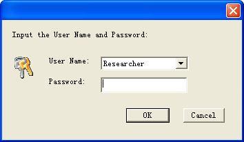 If the operation is unsuccessful, please retry after adjusting the following settings: 1. Click Settings, select Researcher as the User Name, leave the Password blank, and then select OK.