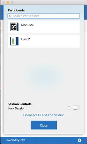 To lock a meeting or session, click on the participant button to view the list of participants that have joined the session.