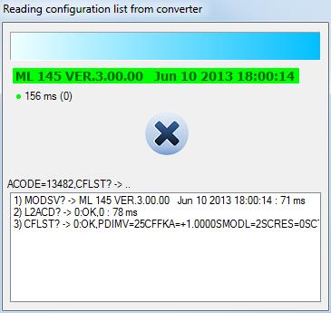 select the relevant converter select Get params from converter or Simulation if the converter is not available waiting for the reading of converter s