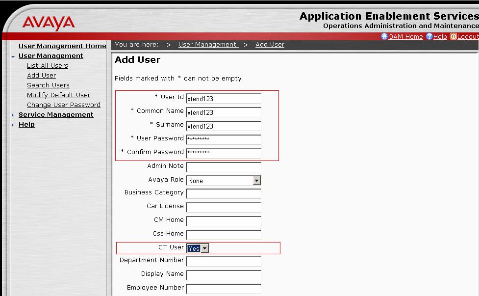 Once the user is created, select OAM Home in upper right and