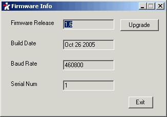 Advanced / Upgrade Firmware This item is used to open a dialogue box showing information on the