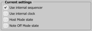 Configuration Sequencer tab Sequencer tab Current Settings Current Settings checkboxes: 7 Current settings reflect the state of controls from the Seq.Settings section on GUI.